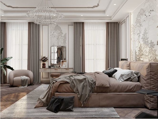bedroom interior full scene 3D model 3D model 3