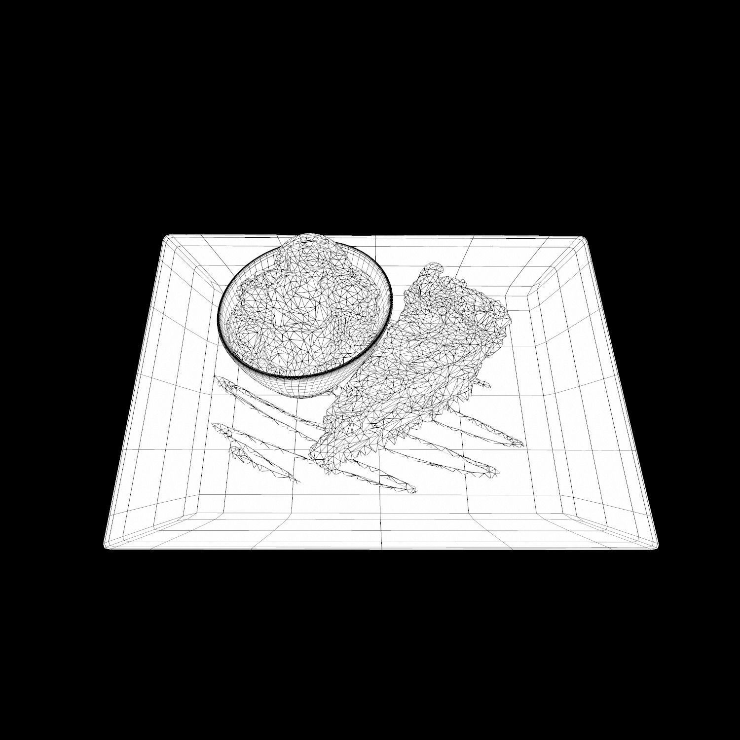 Chocolate peanut butter Pie Low-poly 3D model_12