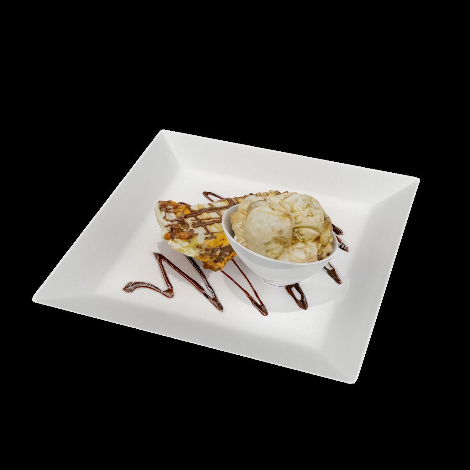 Chocolate peanut butter Pie Low-poly 3D model_3