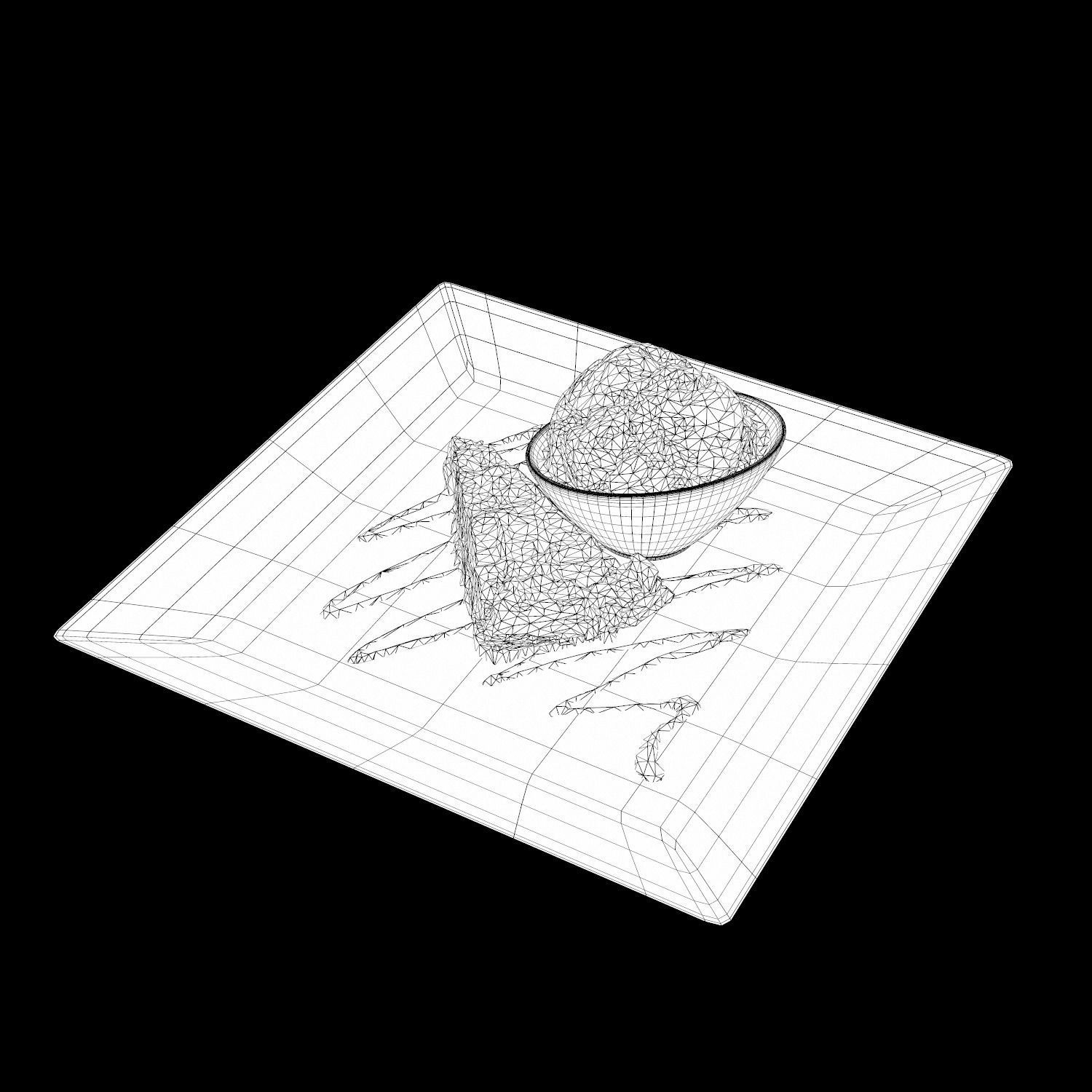 Chocolate peanut butter Pie Low-poly 3D model_15