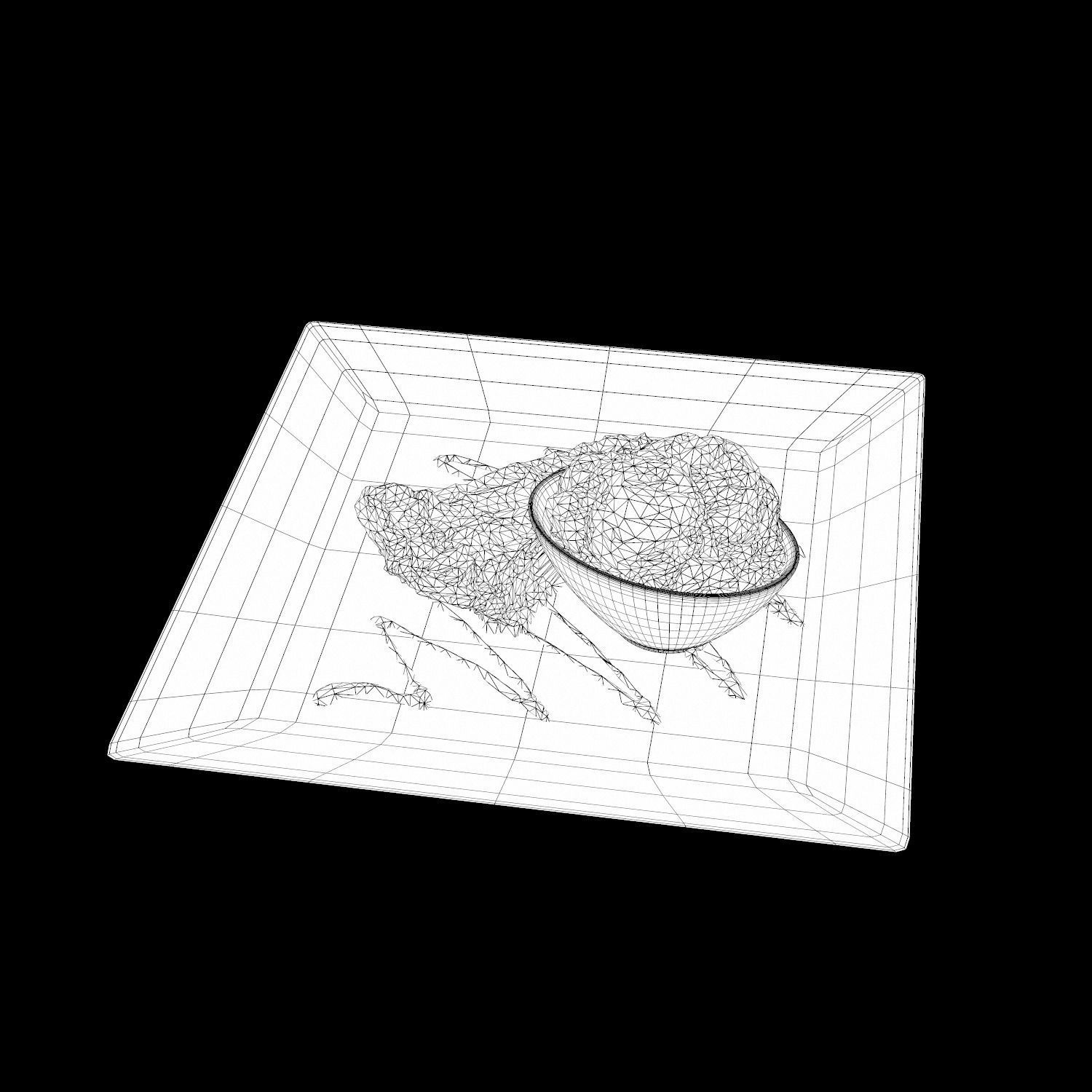 Chocolate peanut butter Pie Low-poly 3D model_14