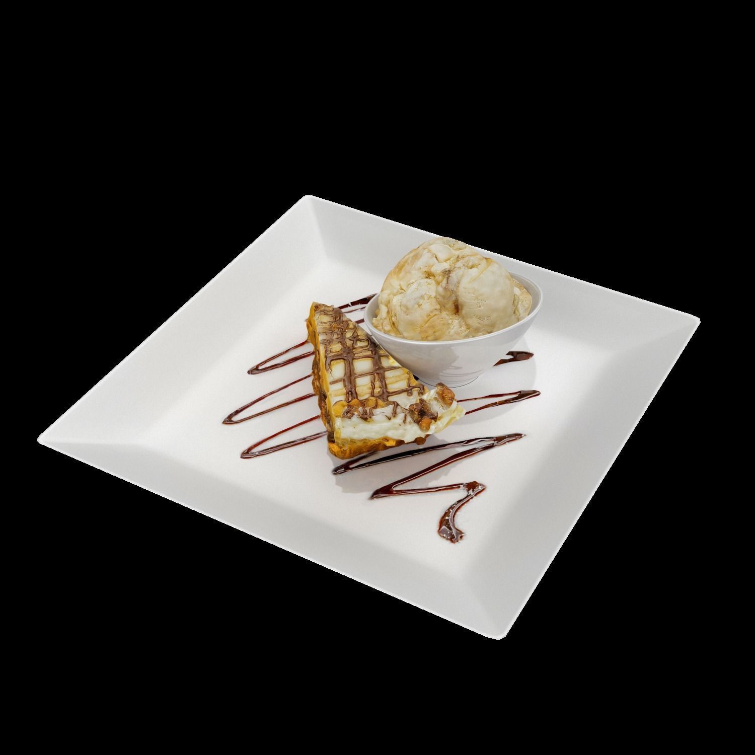 Chocolate peanut butter Pie Low-poly 3D model_4