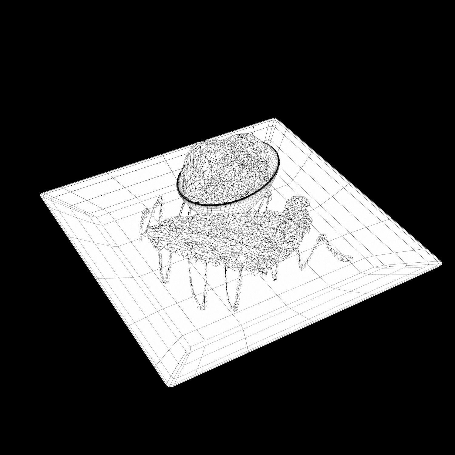 Chocolate peanut butter Pie Low-poly 3D model_16