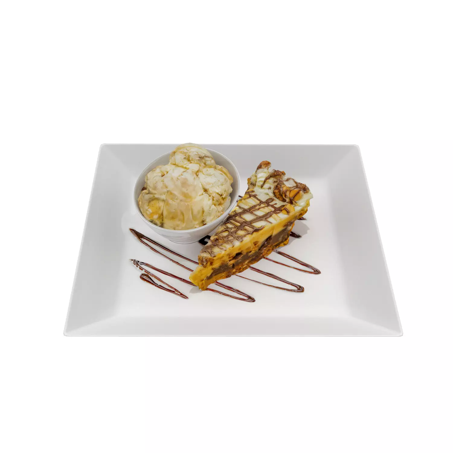 Chocolate peanut butter Pie Low-poly 3D model_0