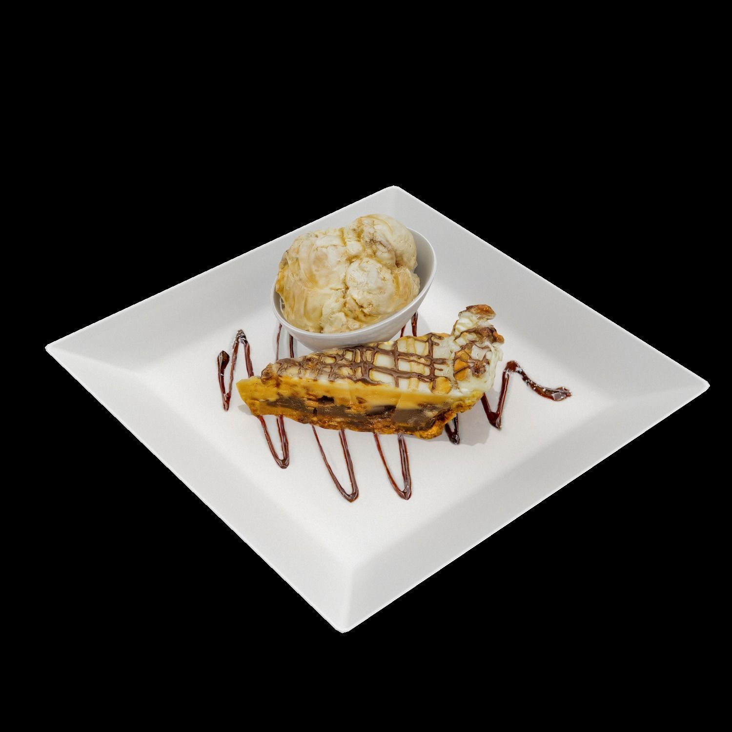 Chocolate peanut butter Pie Low-poly 3D model_5