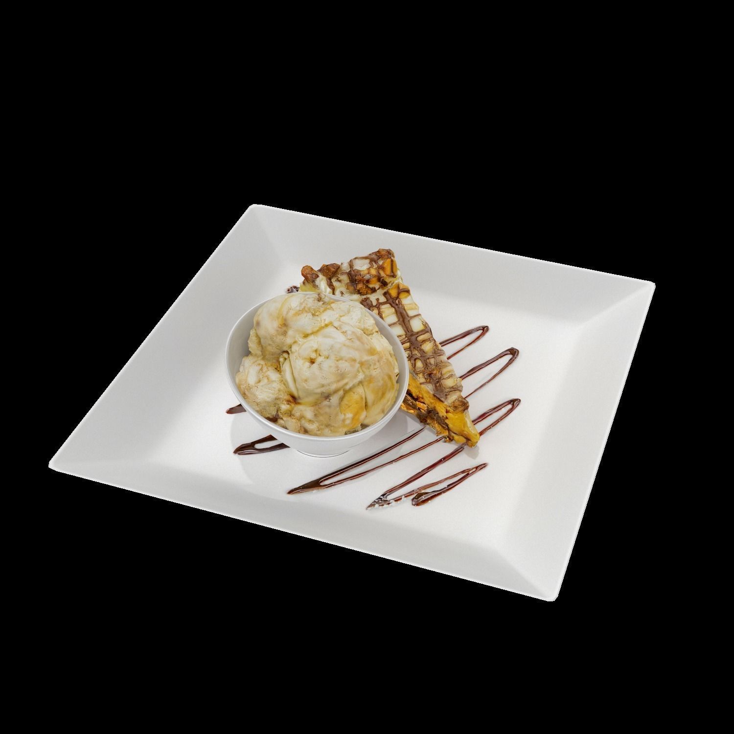 Chocolate peanut butter Pie Low-poly 3D model_2