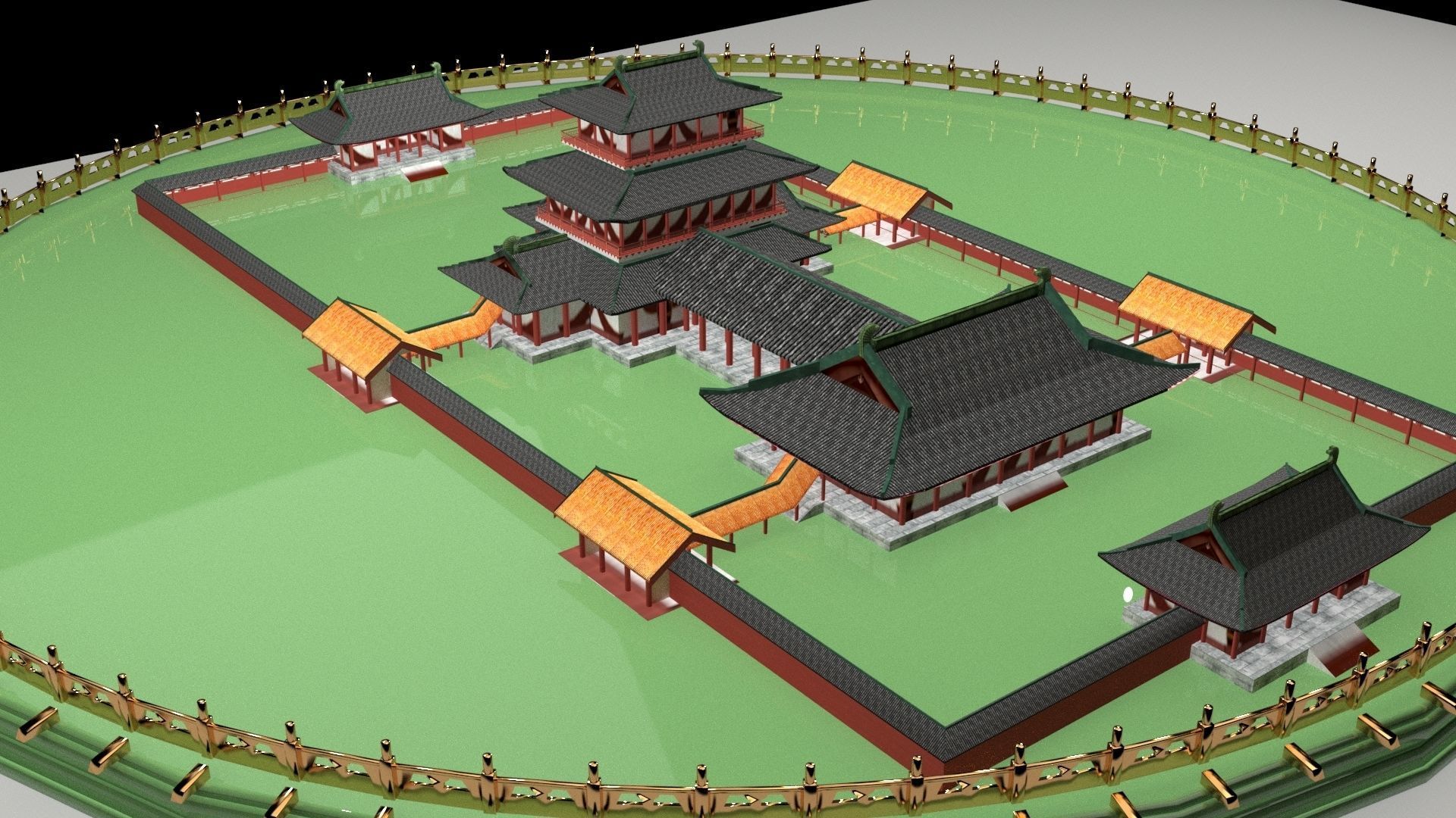 Chinese ancient house 3D model_1