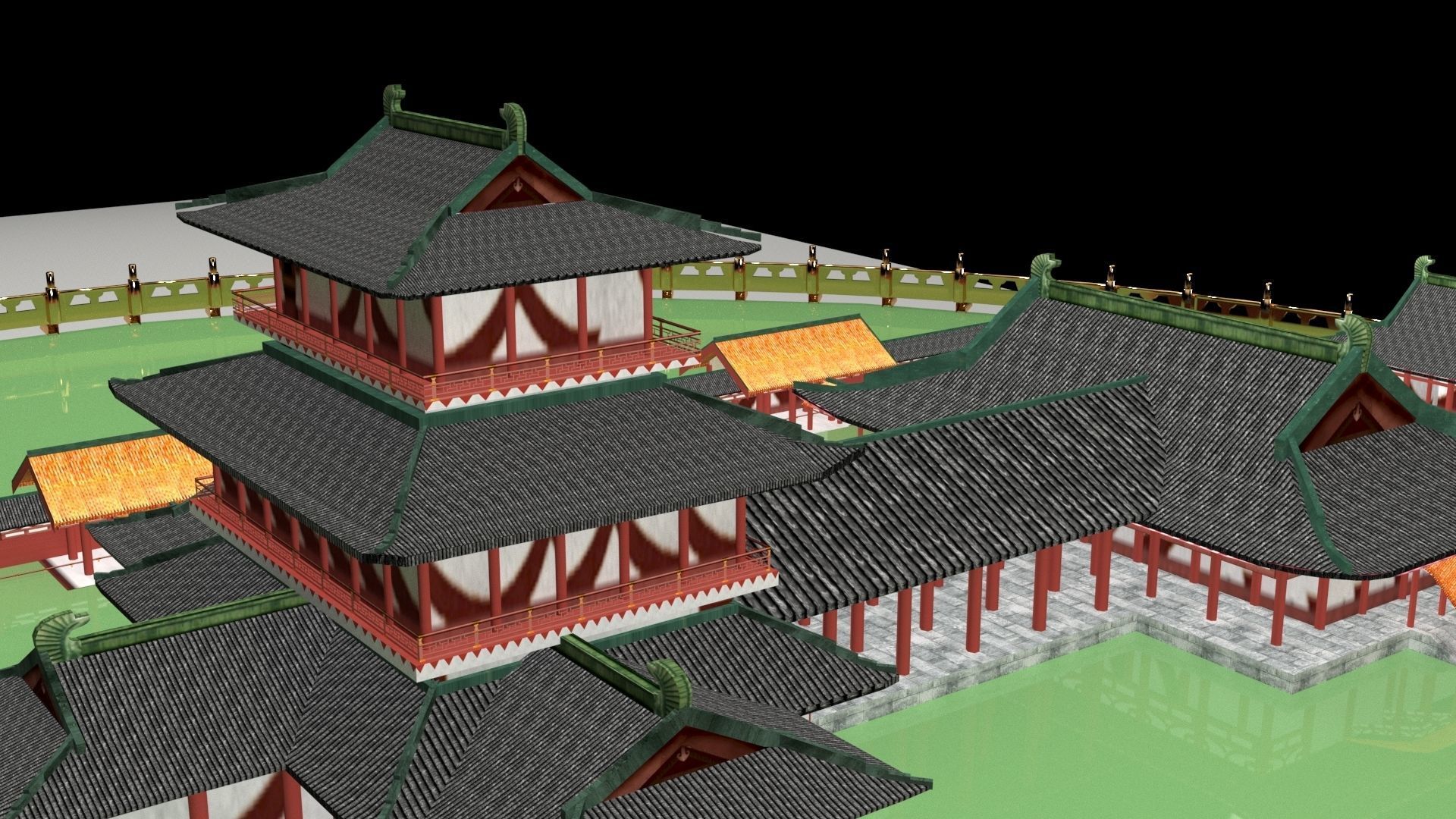 Chinese ancient house 3D model_4