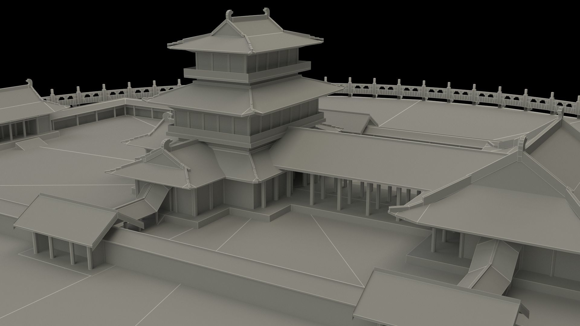 Chinese ancient house 3D model_7