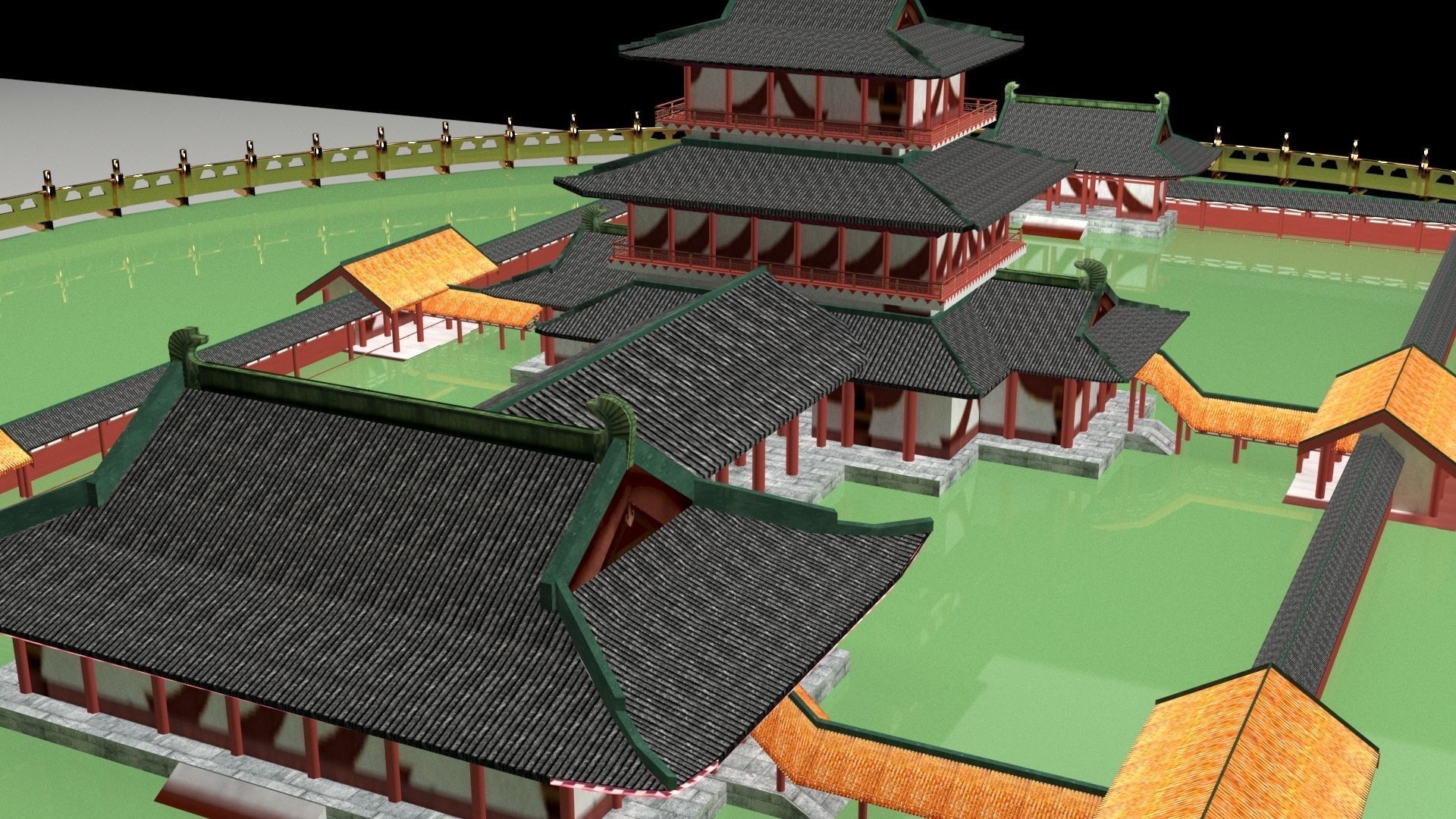 Chinese ancient house 3D model_3