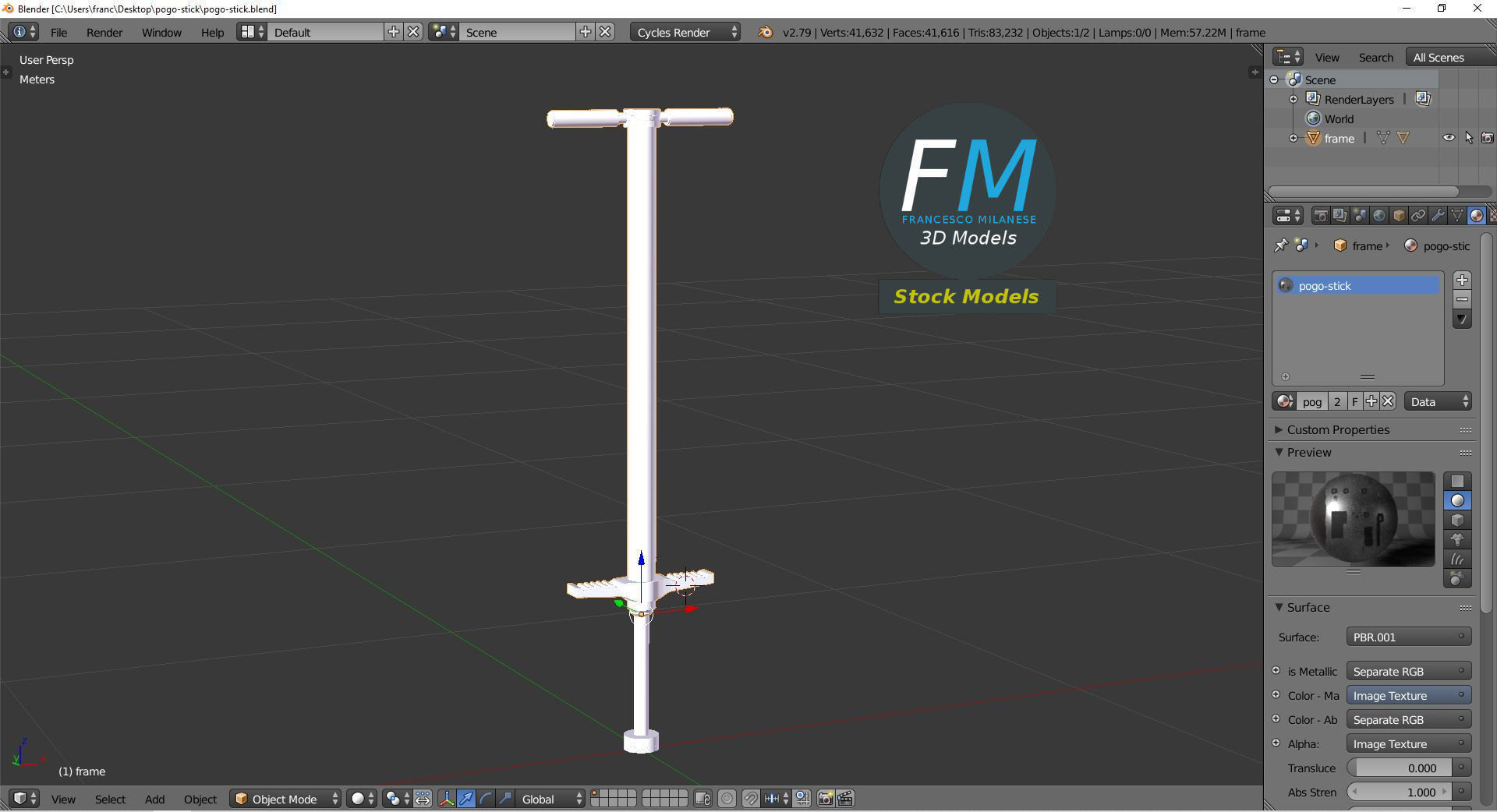 Pogo stick 3D model_9