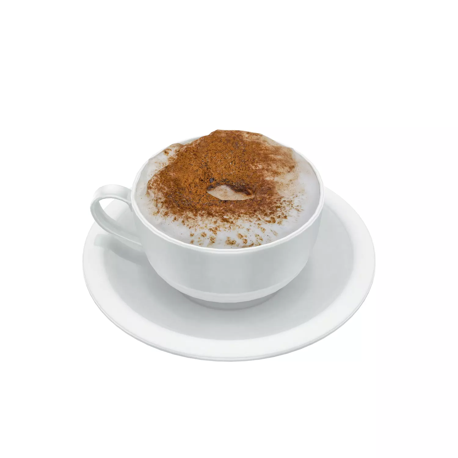 cappuccino cup of coffee with cinnamon on top Low-poly 3D model