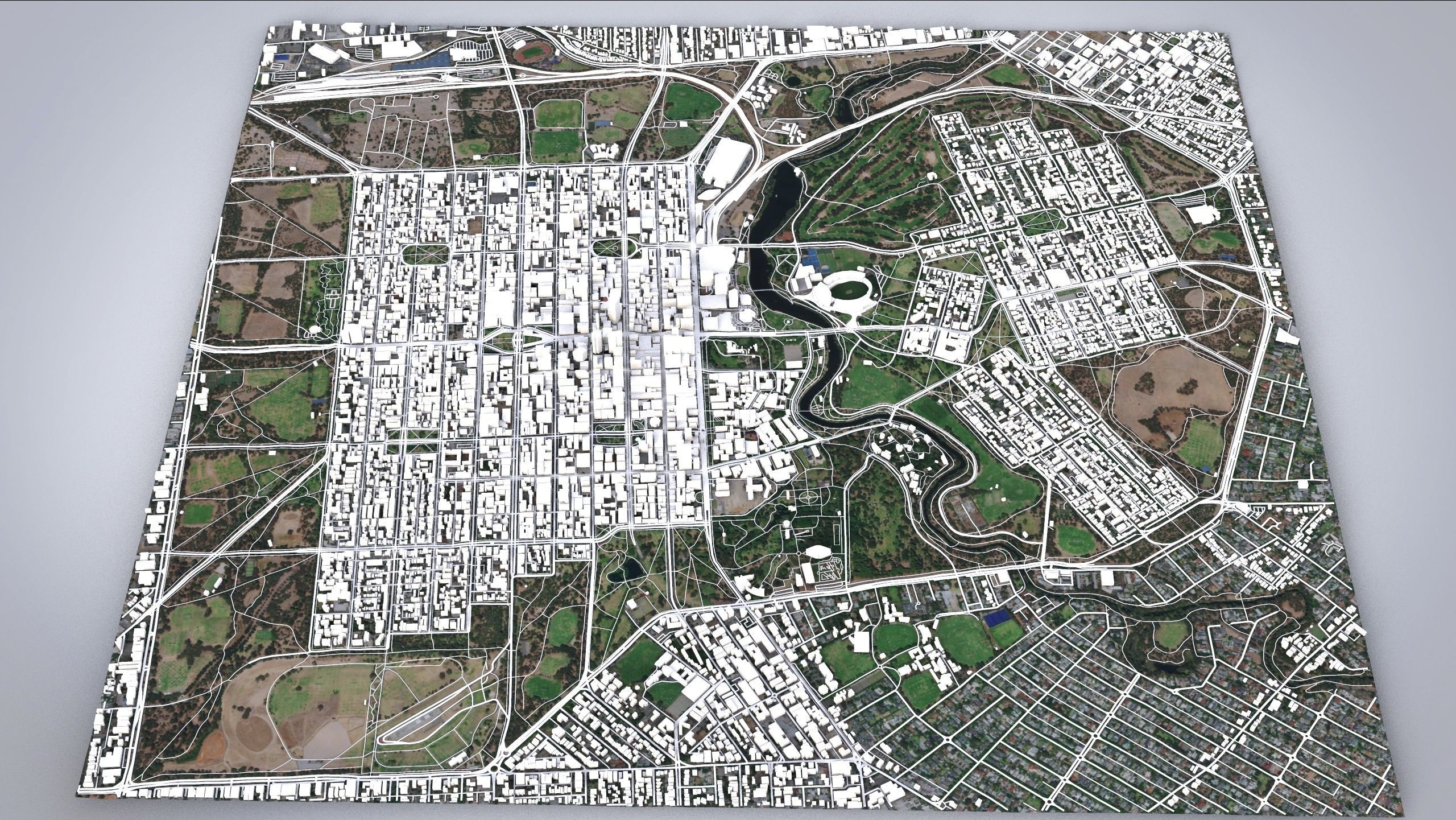 Cityscape Adelaide Australia 3D model_3