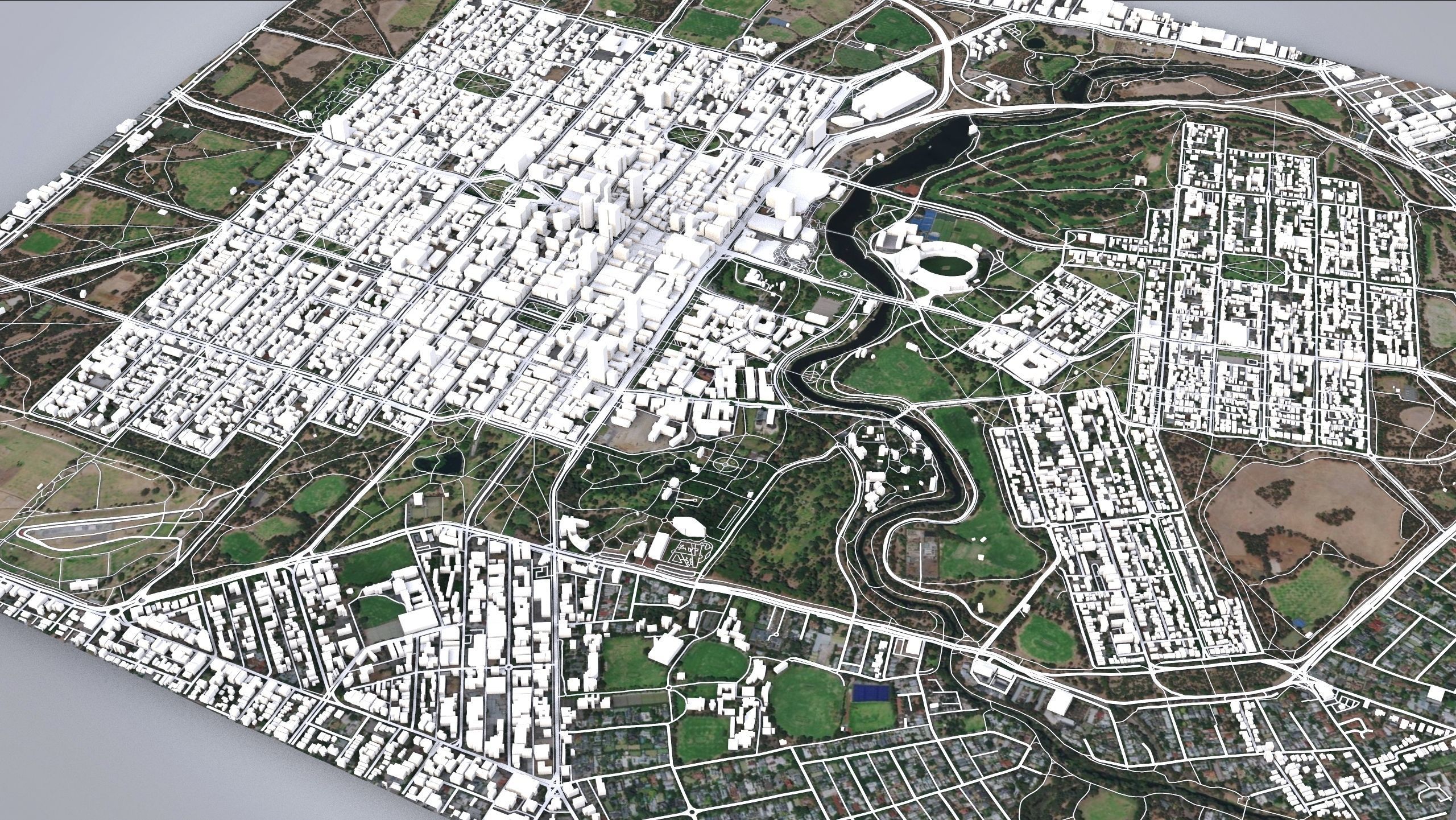 Cityscape Adelaide Australia 3D model_6