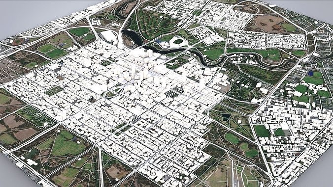 Cityscape Adelaide Australia 3D model 5