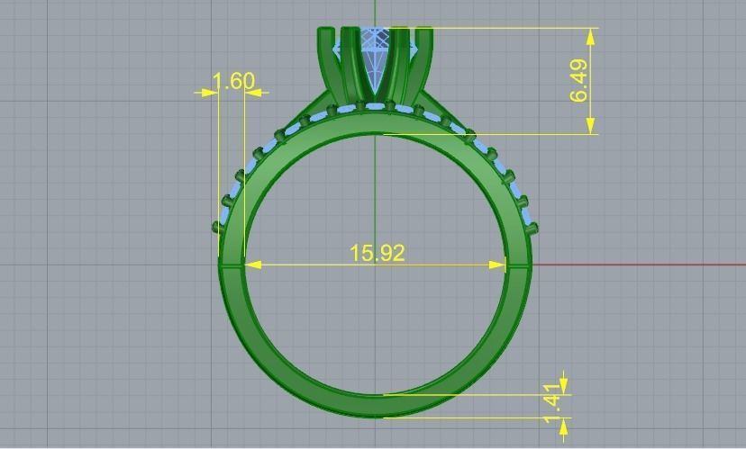 Double ring 1097 3D print model_3