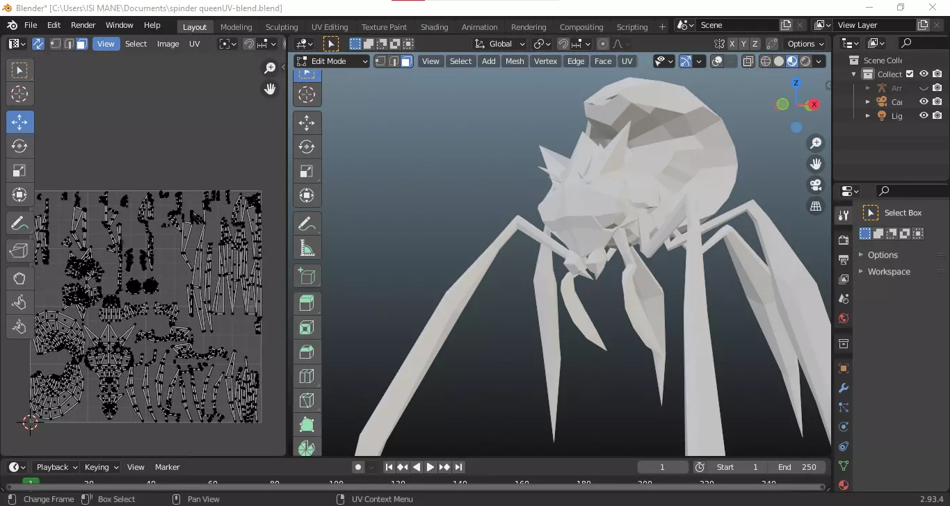 spider queen  Low-poly 3D model_0