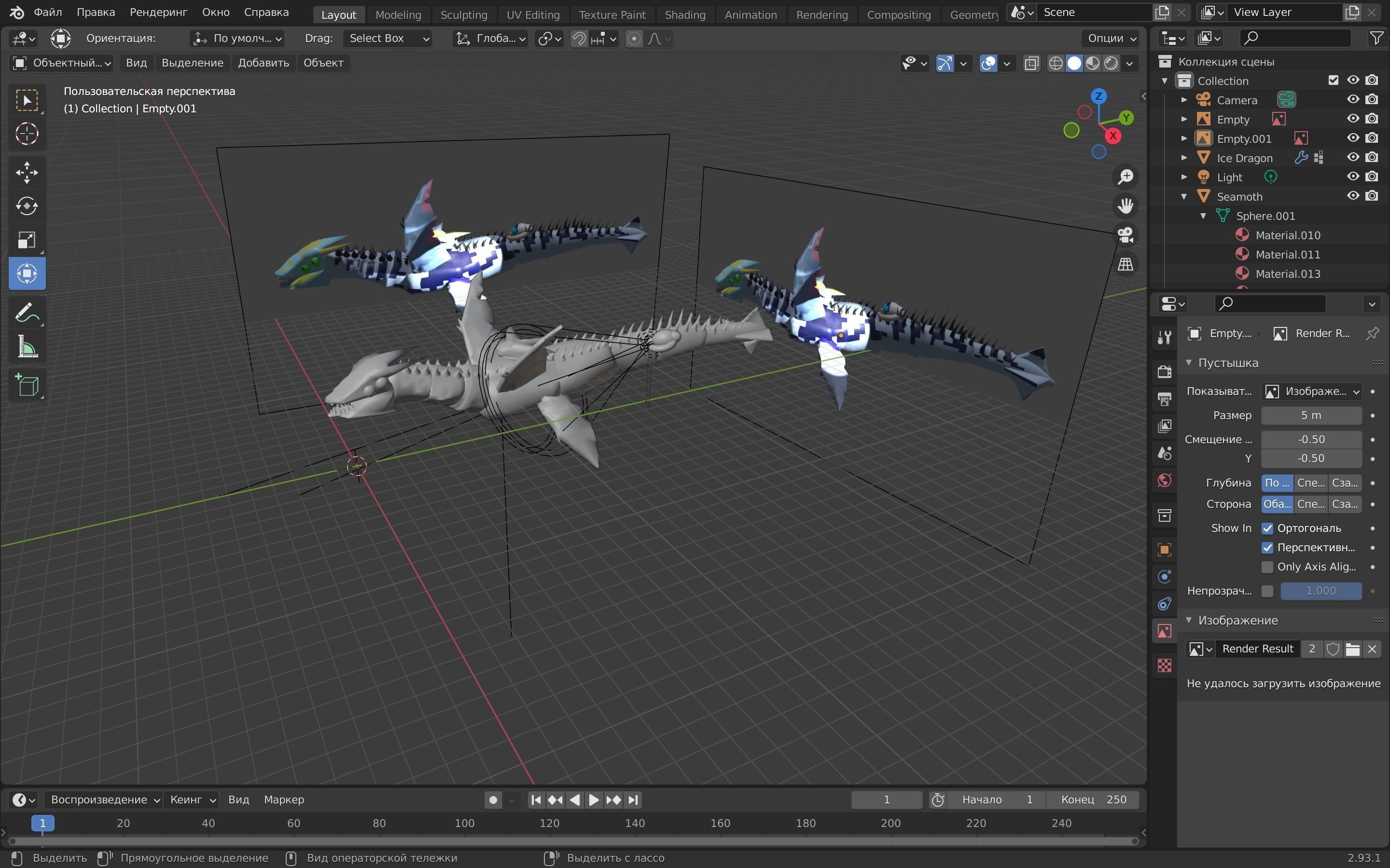 Dragon shark Low-poly 3D model_2
