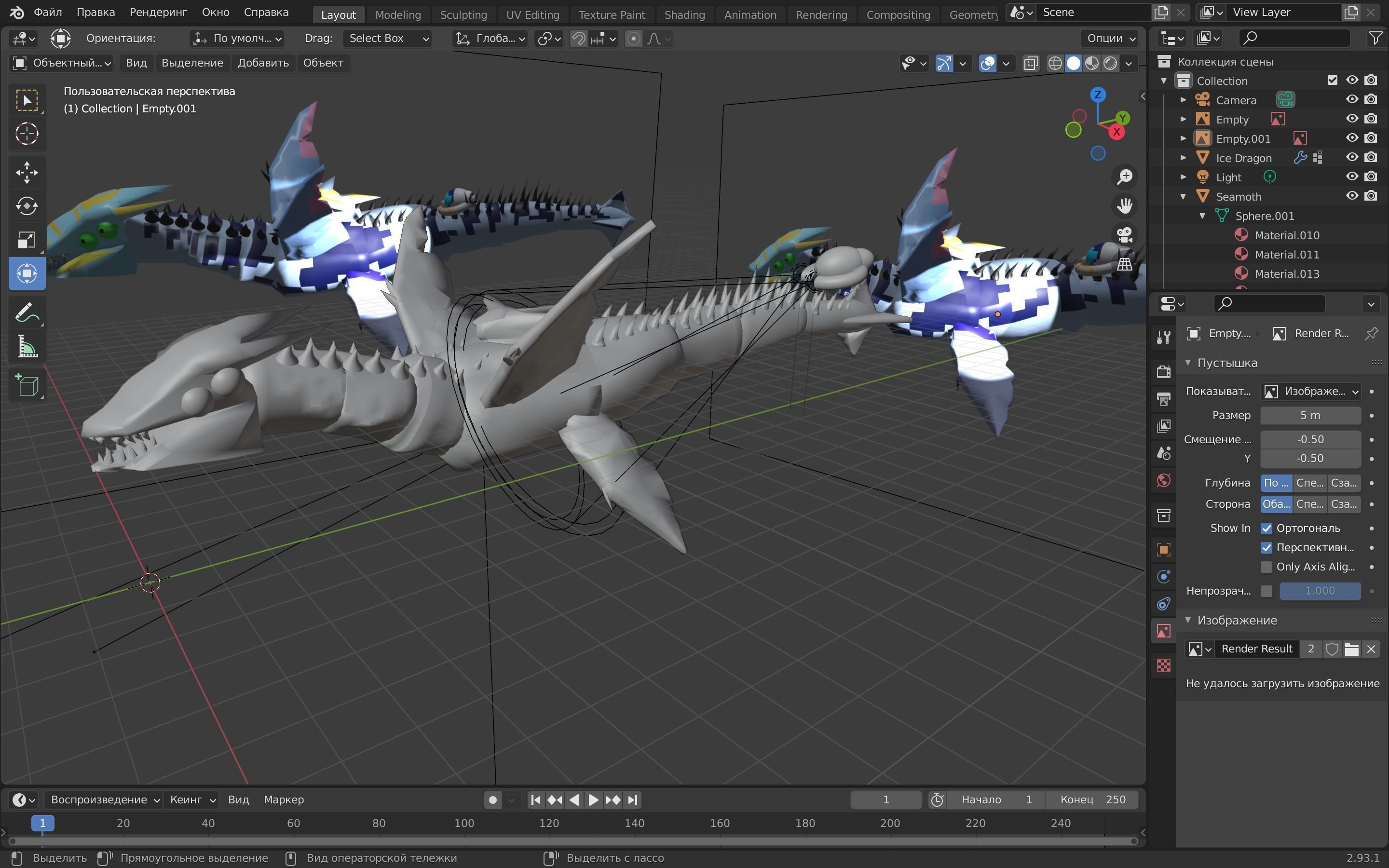 Dragon shark Low-poly 3D model_3