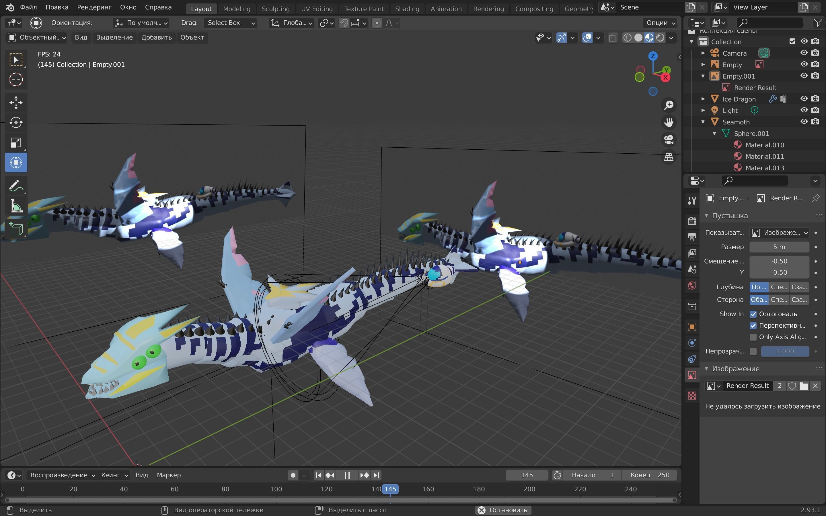Dragon shark Low-poly 3D model_9