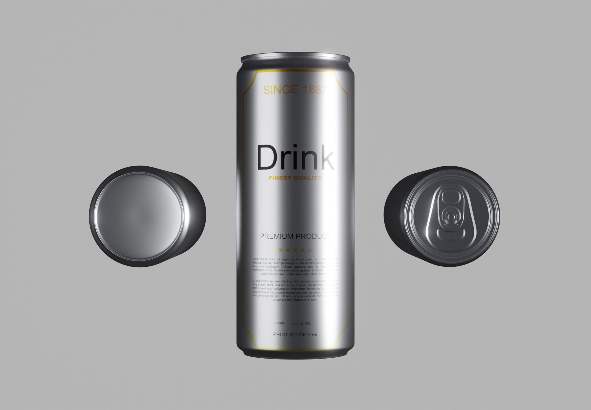 Metal Soda Can Low-poly 3D model_1