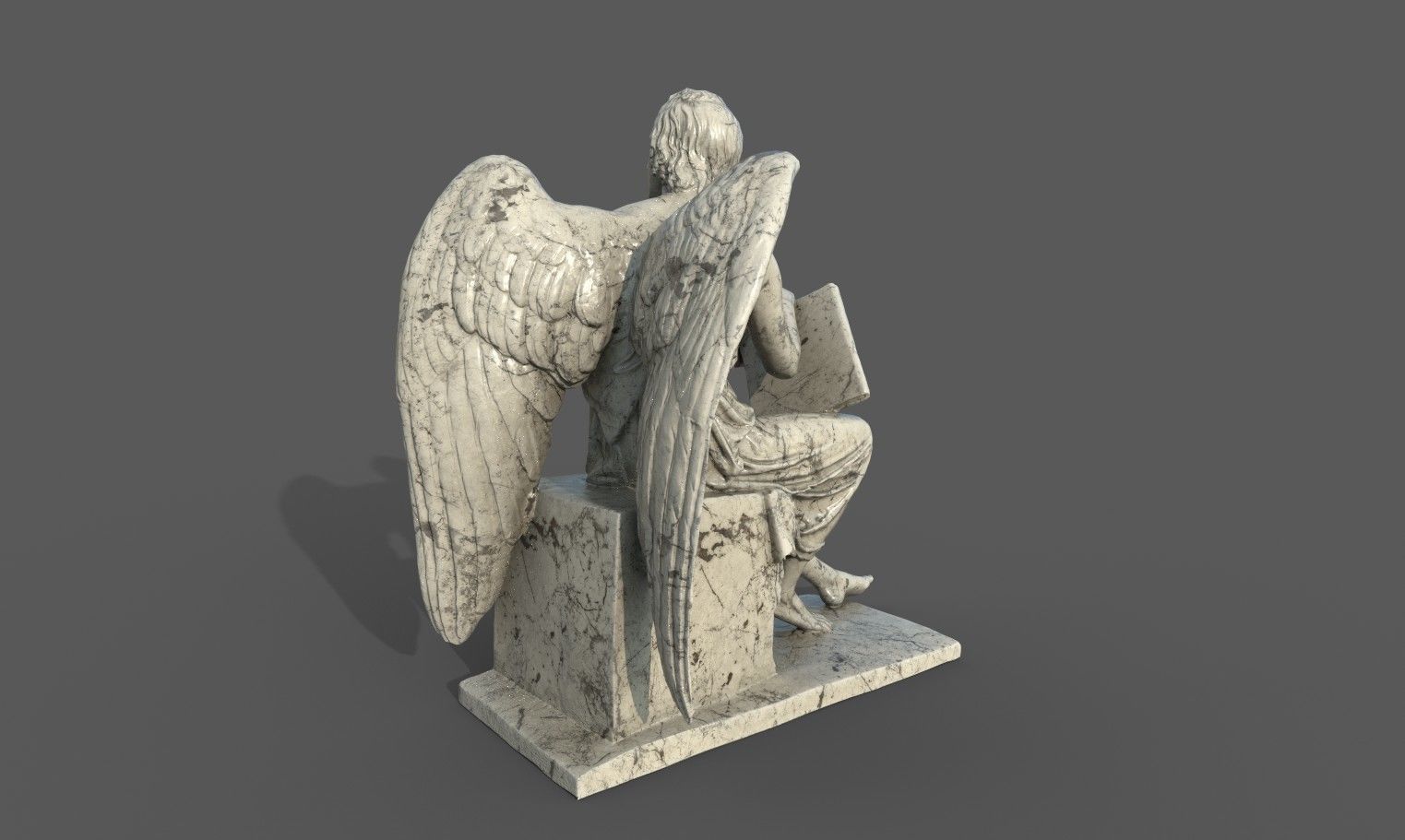 Statue of an Angle 1 Low-poly 3D model_13