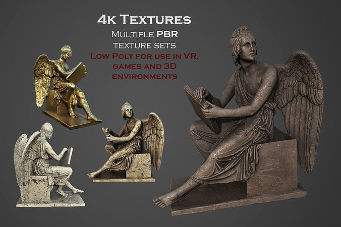 Statue of an Angle 1 Low-poly 3D model