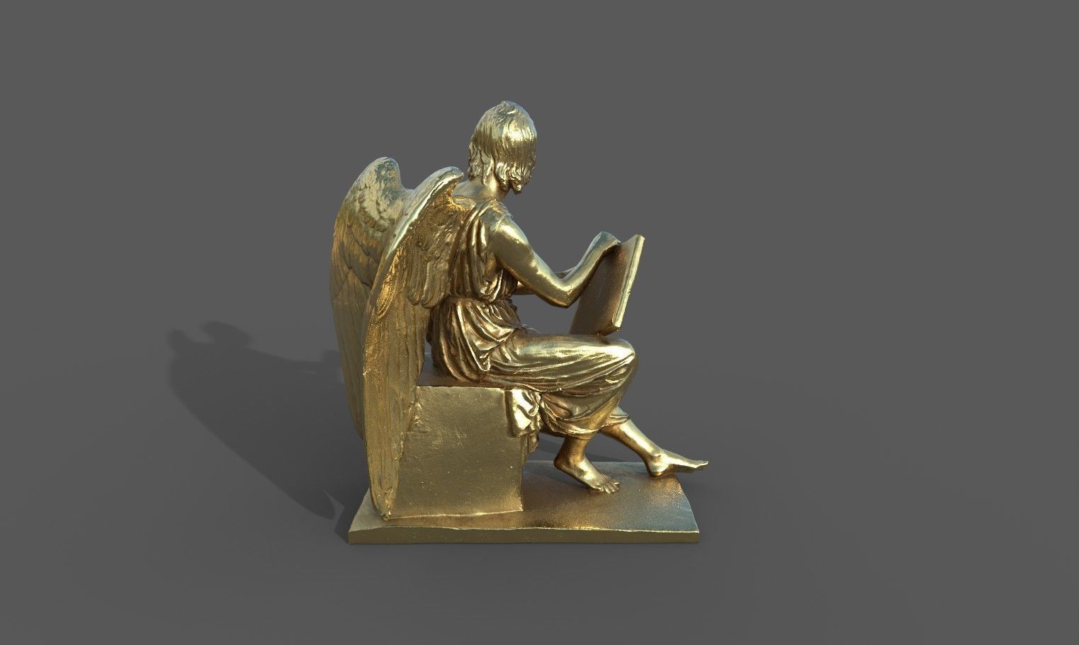 Statue of an Angle 1 Low-poly 3D model_22