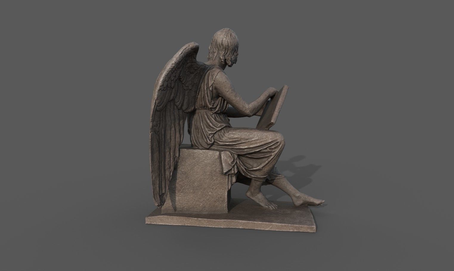 Statue of an Angle 1 Low-poly 3D model_4