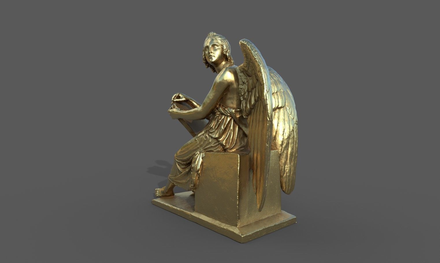 Statue of an Angle 1 Low-poly 3D model_24