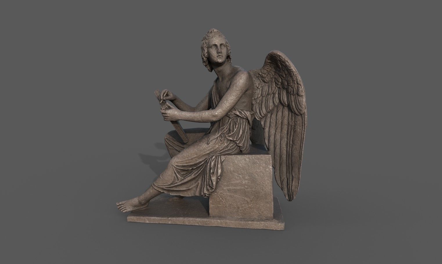 Statue of an Angle 1 Low-poly 3D model_2