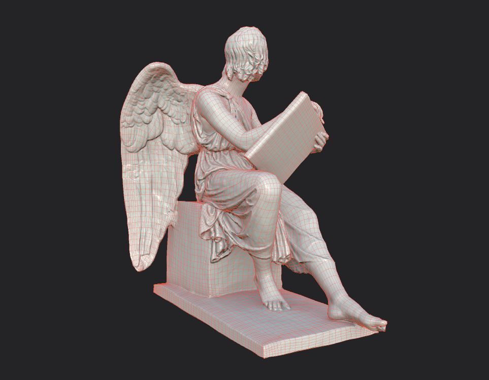 Statue of an Angle 1 Low-poly 3D model_26