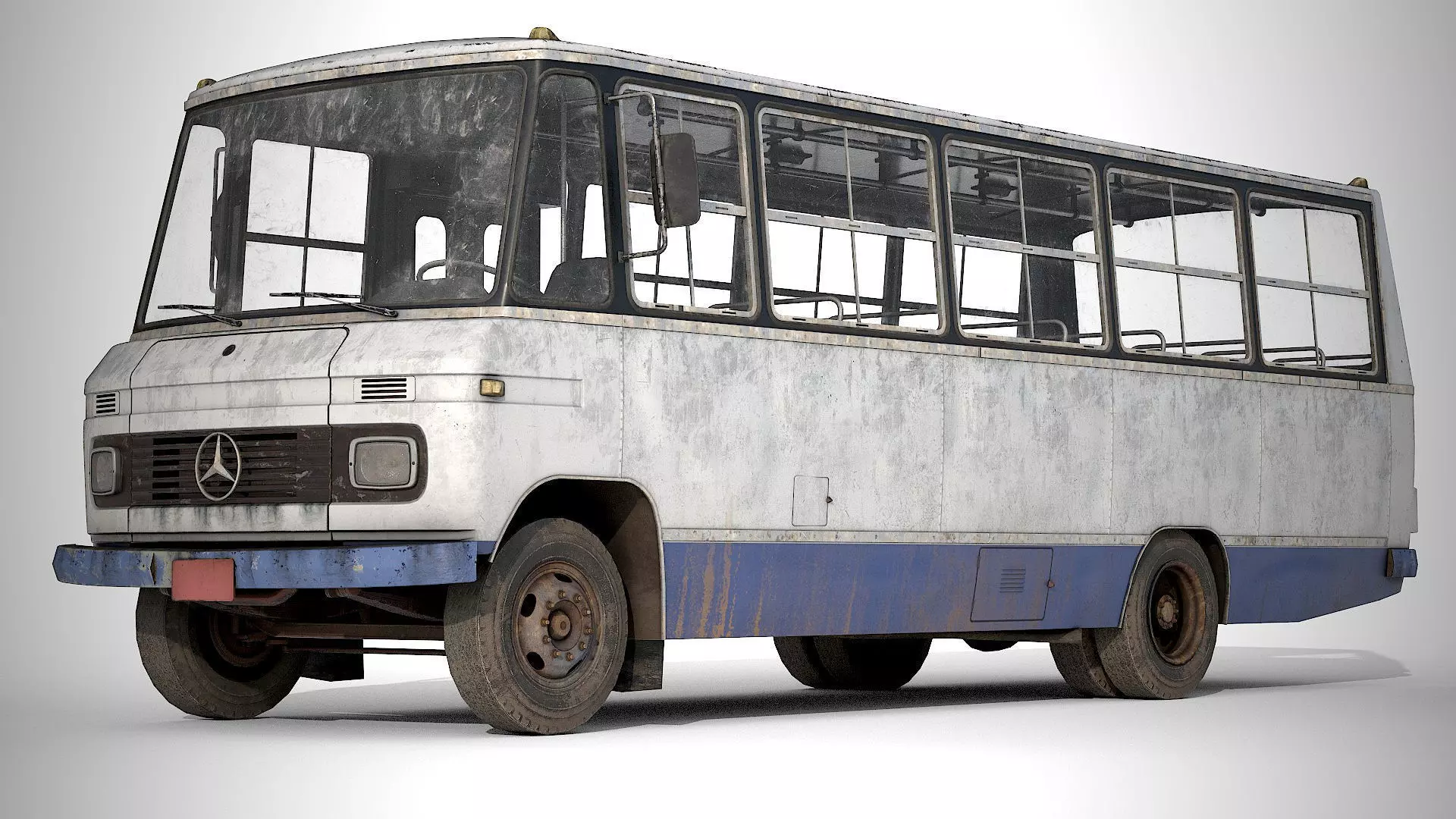 Bus Mercedes-Benz 608 D  Low-poly 3D model_8