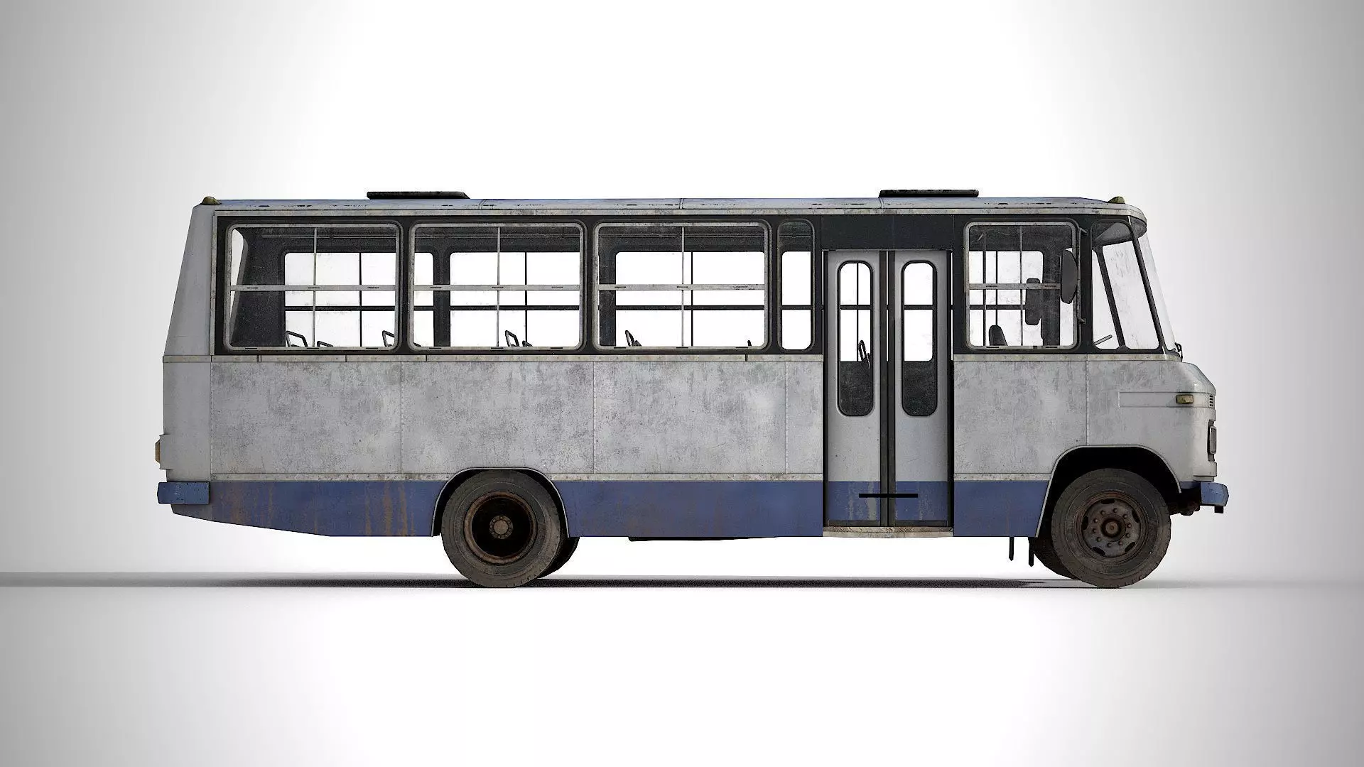 Bus Mercedes-Benz 608 D  Low-poly 3D model_6