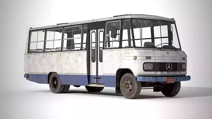 Bus Mercedes-Benz 608 D  Low-poly 3D model