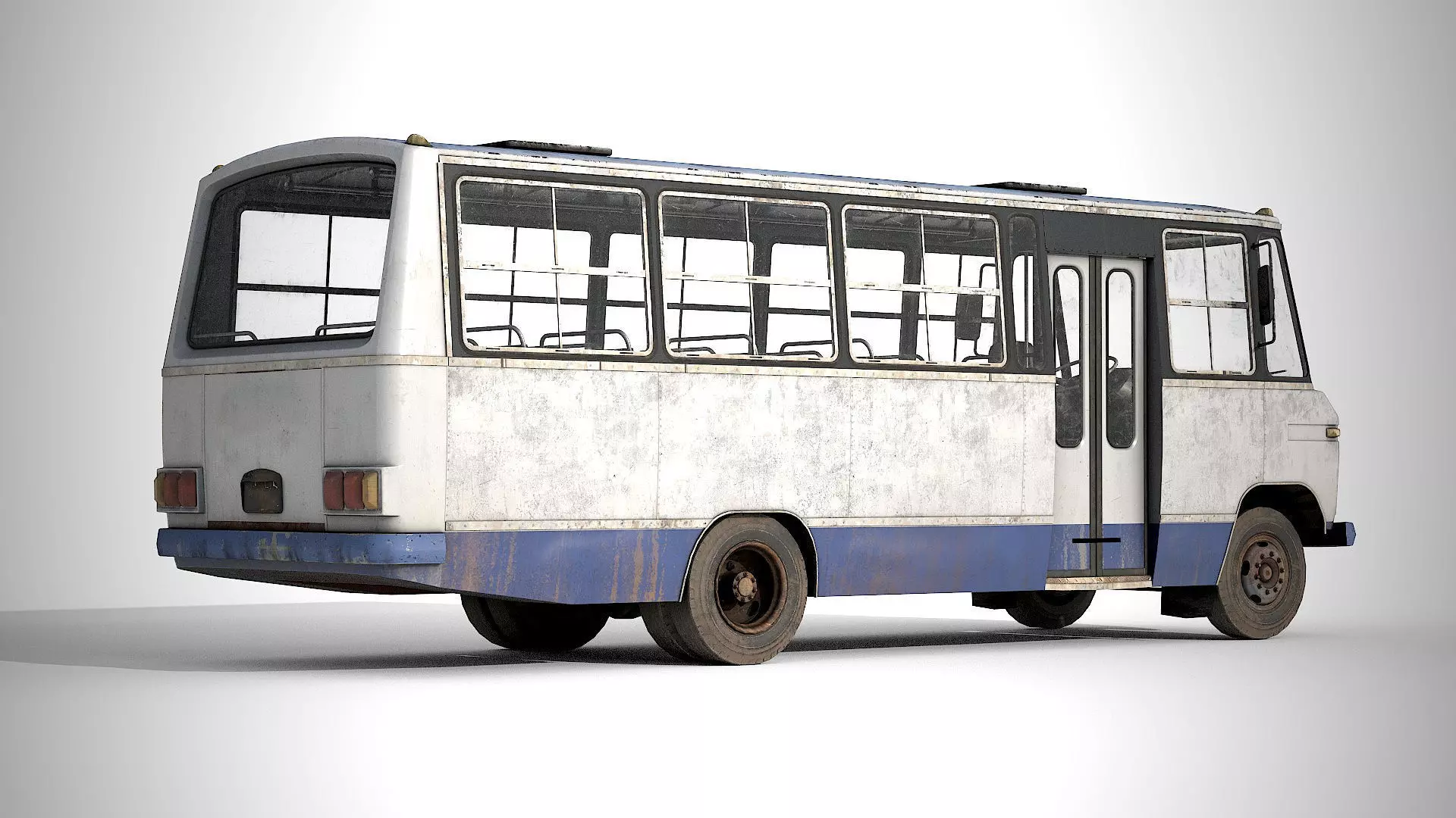 Bus Mercedes-Benz 608 D  Low-poly 3D model_2