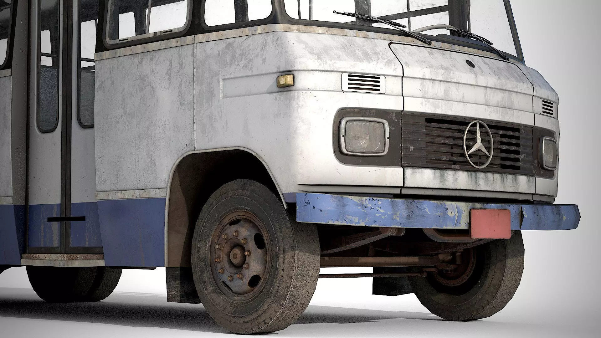 Bus Mercedes-Benz 608 D  Low-poly 3D model_5