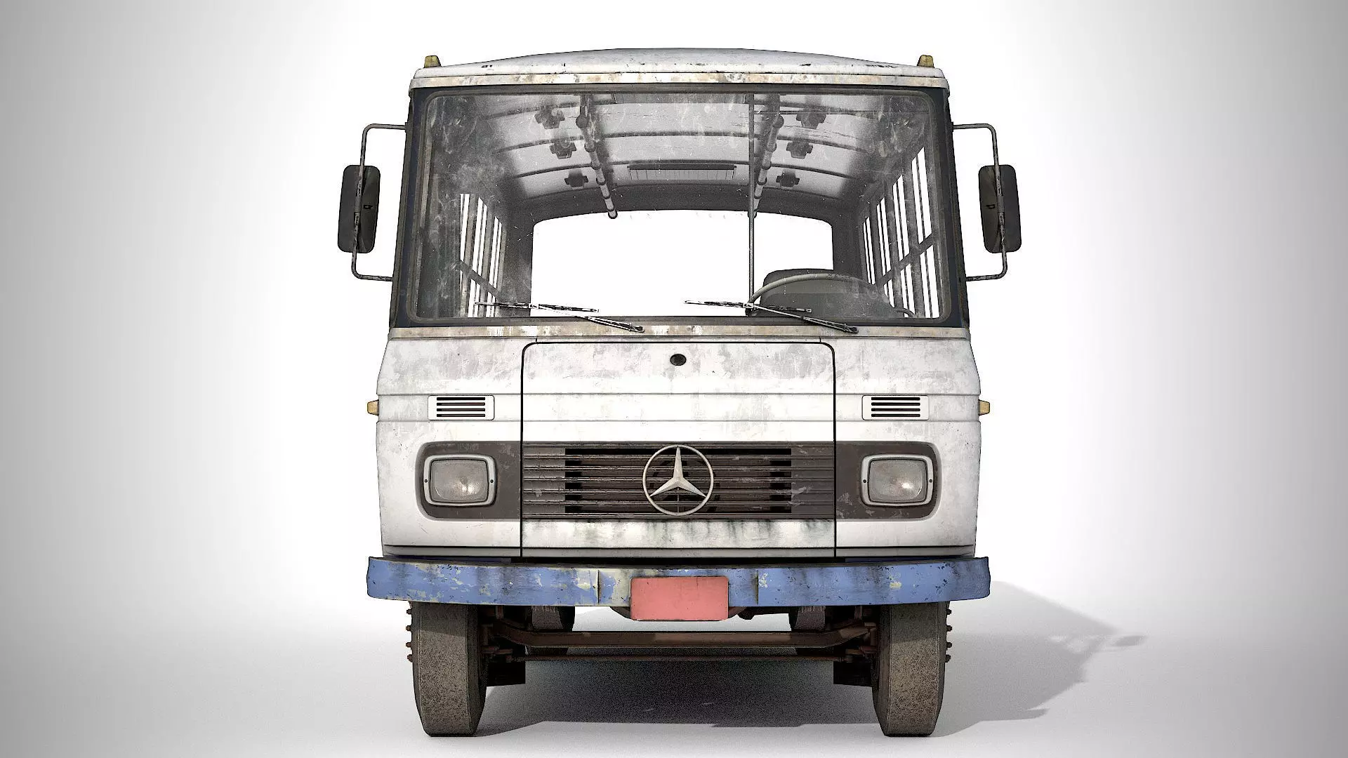 Bus Mercedes-Benz 608 D  Low-poly 3D model_4