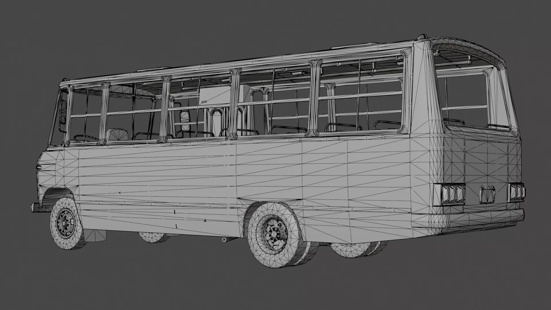 Bus Mercedes-Benz 608 D  Low-poly 3D model_16