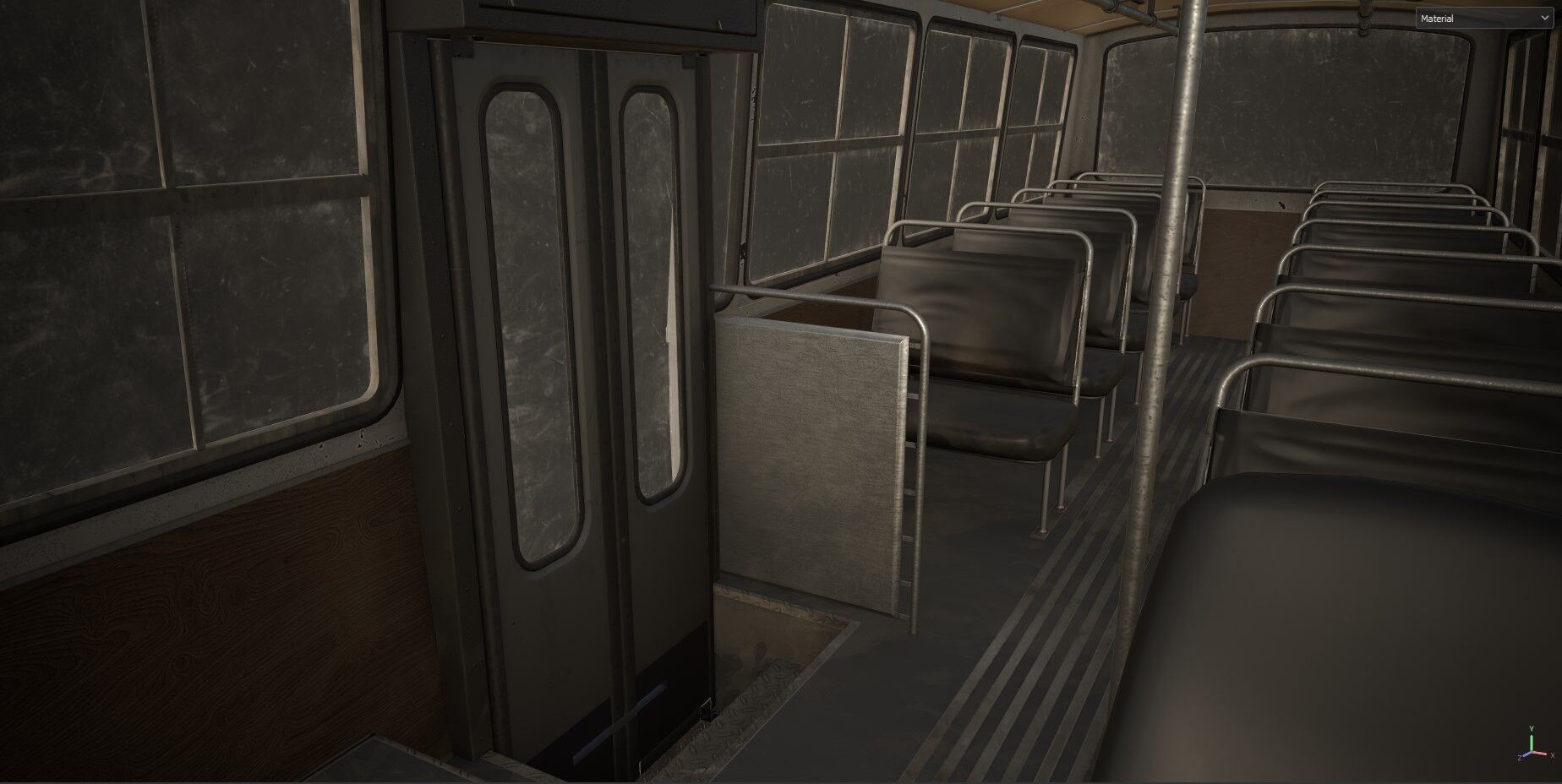 Bus Mercedes-Benz 608 D  Low-poly 3D model_11