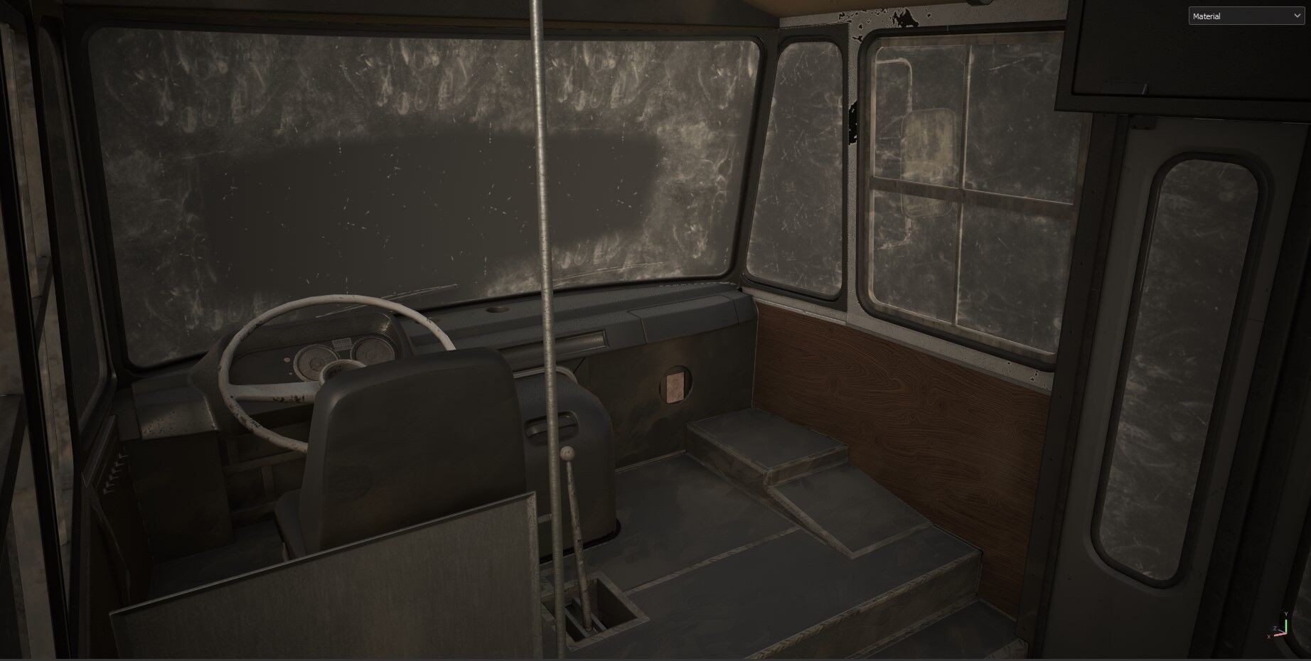 Bus Mercedes-Benz 608 D  Low-poly 3D model_10