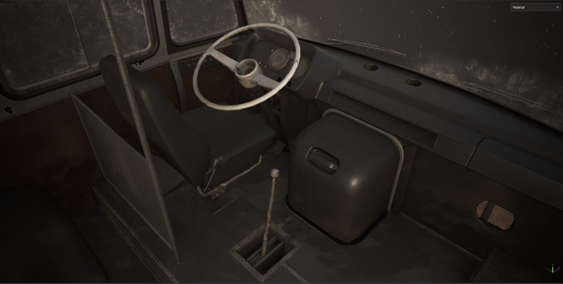 Bus Mercedes-Benz 608 D  Low-poly 3D model_12