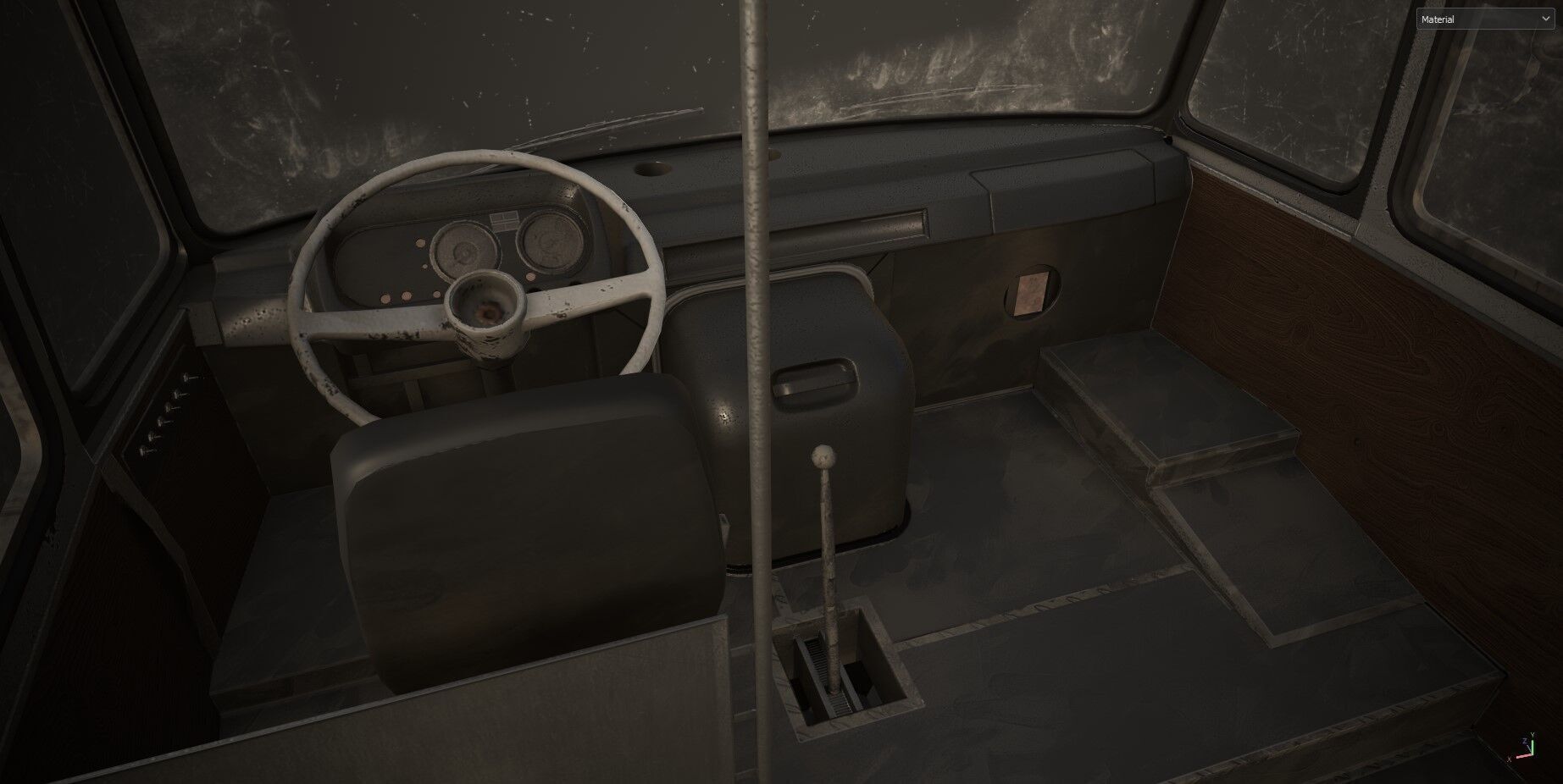 Bus Mercedes-Benz 608 D  Low-poly 3D model_9