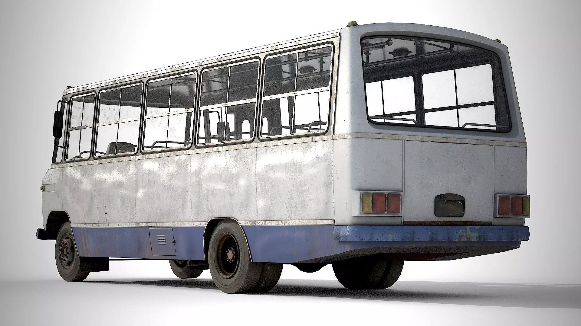 Bus Mercedes-Benz 608 D  Low-poly 3D model_7