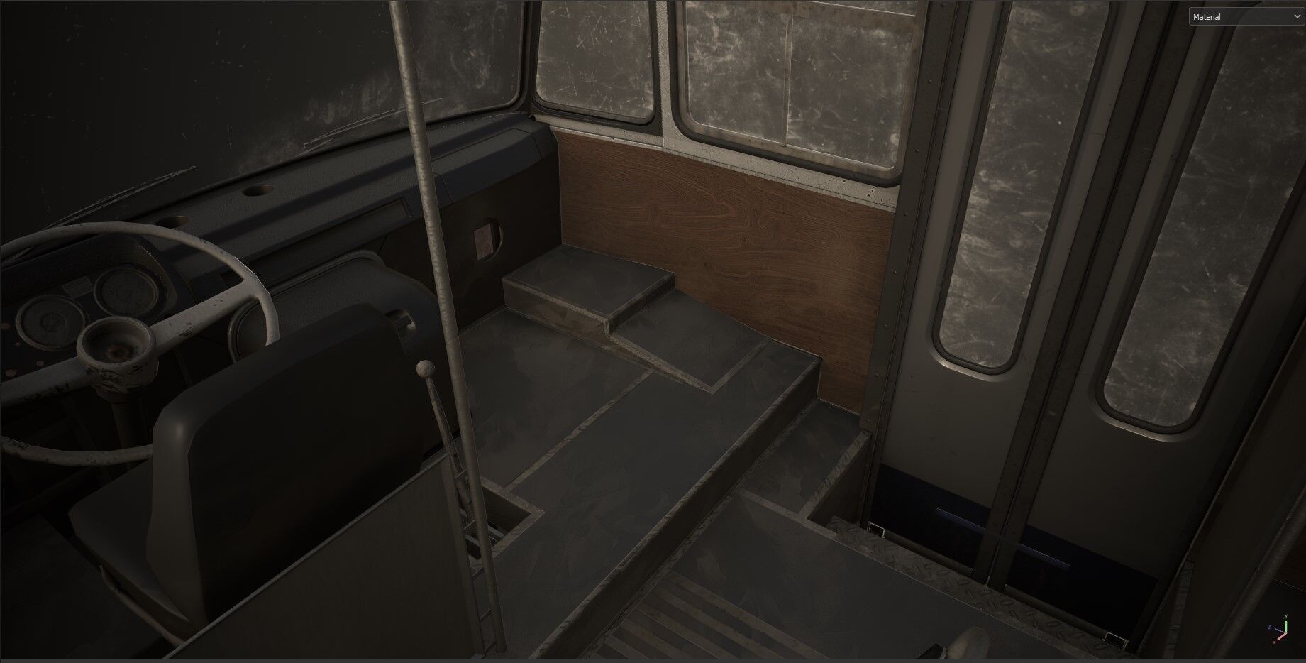 Bus Mercedes-Benz 608 D  Low-poly 3D model_14