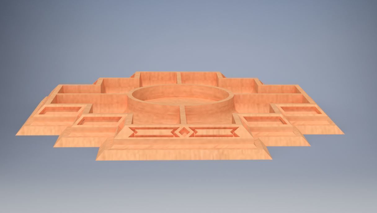 Chakana table decoration 3D print model_9