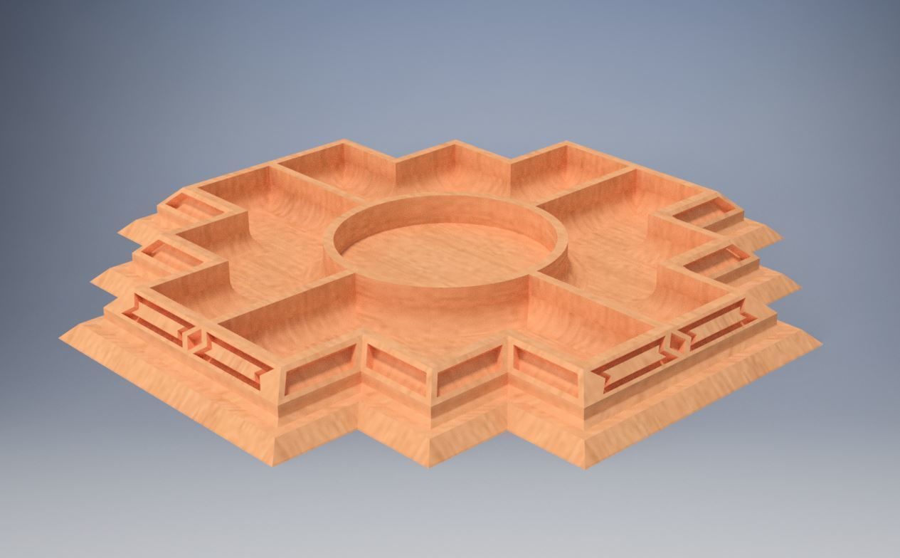 Chakana table decoration 3D print model_10