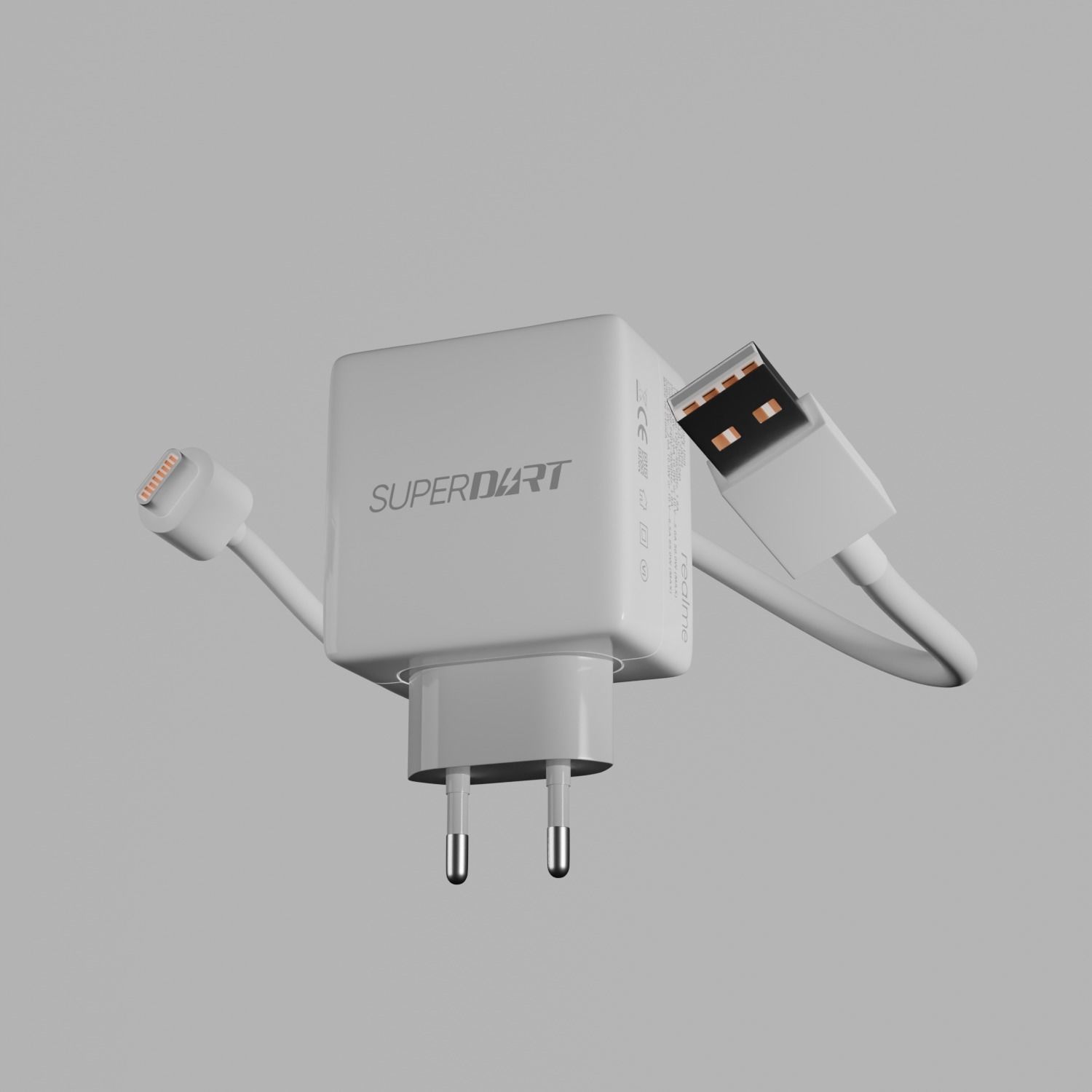 Super Dart Charger Realme 8 Pro Mobile Low-poly 3D model_1