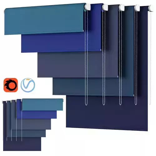 Roller Blind 76 Swift Direct Blinds Splash Only Blue 3D model