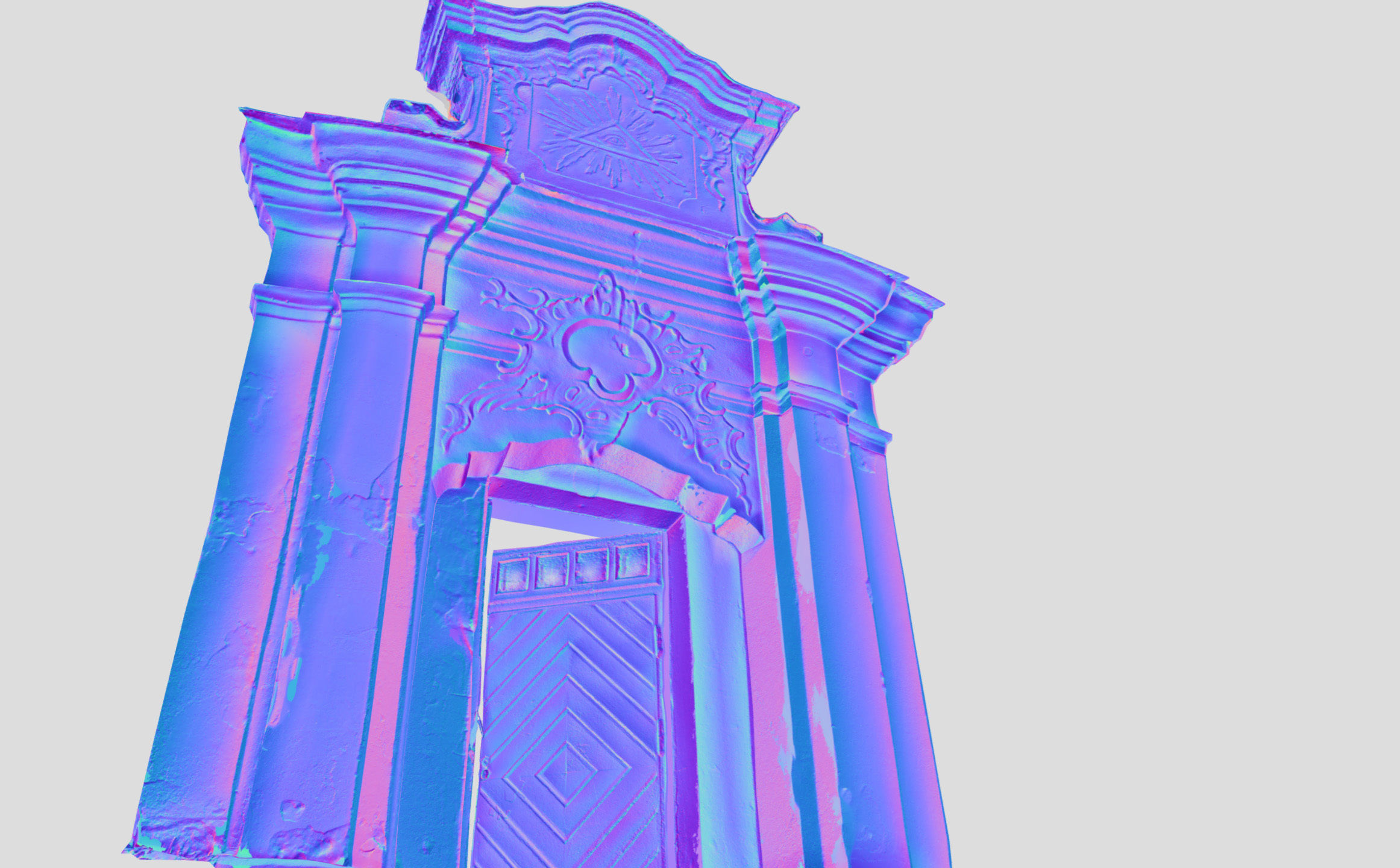 An old baroque or rococo style gate Low-poly 3D model_23